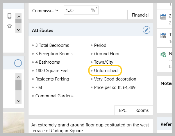 Furnishing in attributes panel on property.png